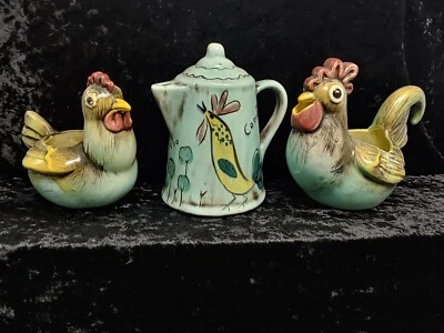 Juego de mesa vintage años 60 3 PIEZAS azucarero y 2 cremas firmado Naomi Houghton 1960 Foto 1 de 4