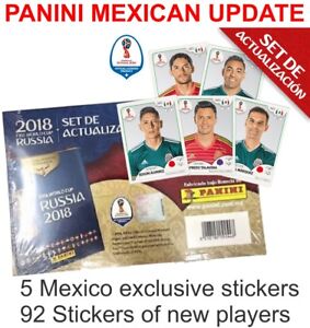 PANINI UPDATE SET 92 + 5 MEXICO STICKERS WORLD CUP RUSSIA 2018 MEXICAN EDITION