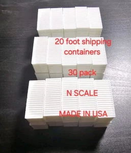 1/160 N Scale 30 Piece 20ft Shipping Containers White In color FREE SHIPPING  - Picture 1 of 3