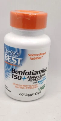 Doctor's Best - Benfotiamina Ácido Alfa Lipoico 150 mg/300 mg - Lote de 2 EXP 7/26 Foto 1 de 4