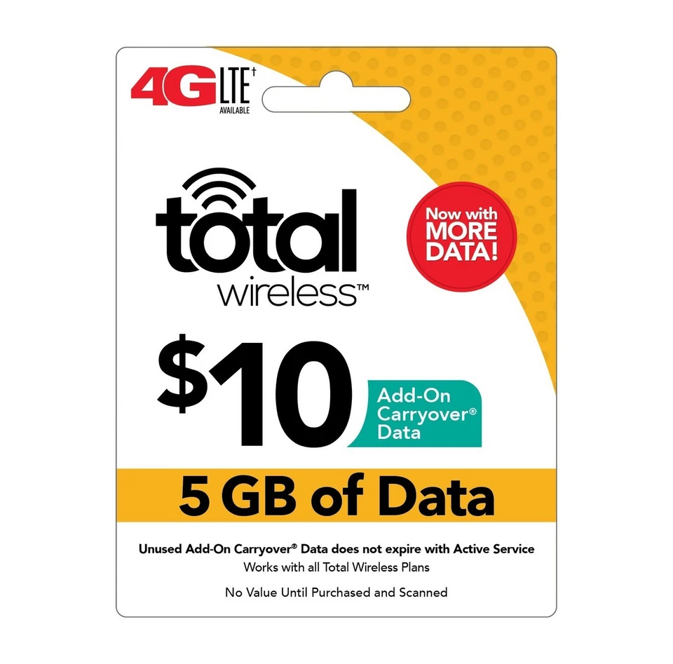 TOTAL WIRELESS  Prepaid $10 Refill Top-Up Prepaid Card ,PIN / RECHARGE  - Image 1 of 1