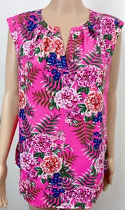 J Crew ärmelloses Oberteil Bluse Damen Größe 10 rosa Blumenmuster - Bild 1 von 6