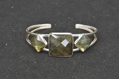 JAY KING DESERT ROSE TRADING Labradorite Bezel Set Cuff Bracelet 6.5" Silver 925 - Image 1 of 4