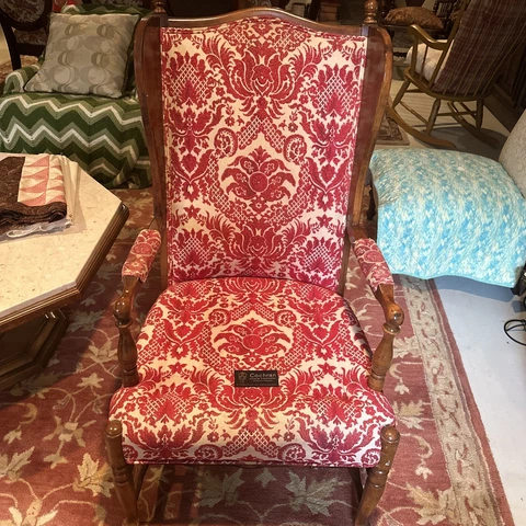 Wood Wing Chair Cochran Chair Company, Antique Very Good Condition Cover