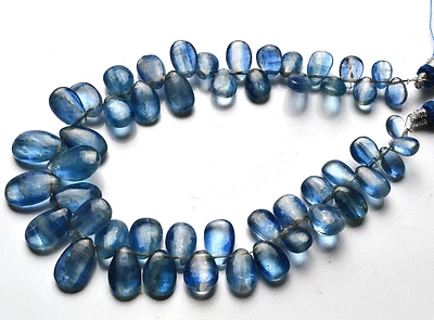  8" GEMA NATURAL CIANITA LISA FORMA PERA CUENTAS Briolettes 6 A 13 mm Foto 1 de 4