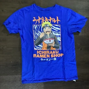 Naruto Ichiraku Ramen Shop Print T-Shirt Child XL Blue Anime 2007 Retro - Picture 1 of 4