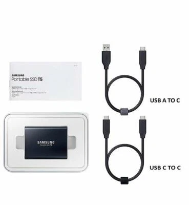 NEW Samsung T5 Portable SSD - 2TB - USB 3.1 External SSD (MU-PA2T0B/AM) - Image 1 of 4