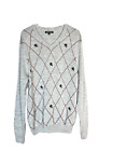 Express Design Studio Mens 100 Merino Wool Argyle Sweater Size L