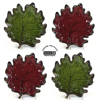 Juego de platos Target Home AMERICAN SIMPLICY HOJA DE ARCE 9,5" 4 piezas cosecha verde rojo Foto 1 de 4