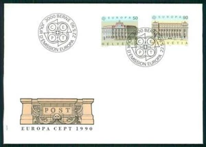 SWITZERLAND FDC 1990 EUROPA CEPT ARCHITECTURE m3455 - Picture 1 of 2