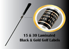 Personalized Black and Gold  Color INK SHAFT/GOLF Club Labels Custom Name/Info