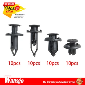 40PCS Black Plastic Rivets Fasteners Fitable Most Automobiles Are Universal NEW - Picture 1 of 13