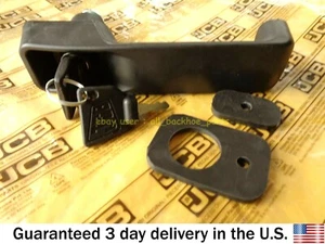 JCB BACKHOE - GENUINE JCB DOOR HANDLE W. 2 KEYS (PART NO. 123/06547 701/45501) - Picture 1 of 10