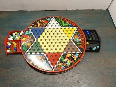 Vintage Pixie Chinese Checkers Game All Metal Board by Stevens - Missing Pieces - Image 1 of 4