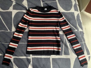 H&M Ribbed Striped Jumper (Tommy Hilfiger Colour Style) Size XS - Picture 1 of 4
