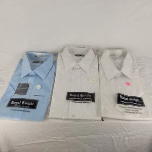 Vintage 1970s Royal Knight NOS Dress Shirts Set Size 16½ Retro Three Pack NEW! - Picture 1 of 10