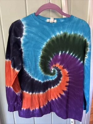 Lands End Long Sleeve EUC 100% Cotton Tie Dye T-Shirt Multicolor Boys M 10/12 - Image 1 of 4