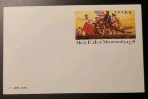 US Scott Stamp #UX77, 10 Cent Molly Pitcher Monmouth 1778 Post Card - Picture 1 of 2
