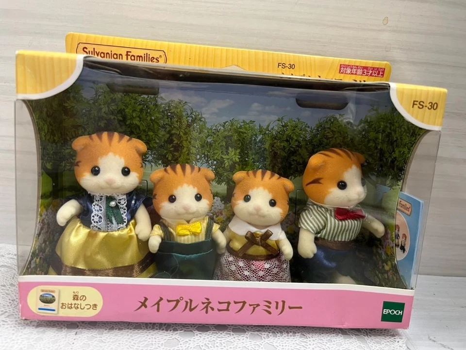 Sylvanian Families Maple Cat Family Doll Calico Epoch Critters FS-30 Japan