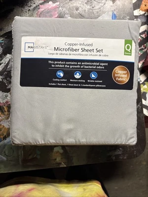 Copper  Infused microfiber sheet Mainstays Set  - Image 1 of 4