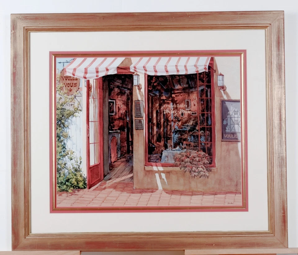 Viktor Shvaiko "Red Door" Screen Print France on Canvas Gilded Wooden Frame VG+ - Image 1 of 4