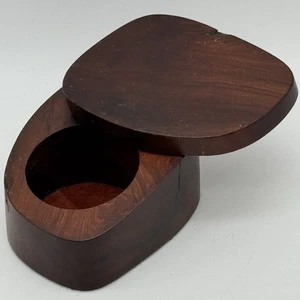 Caja Giratoria Lágrima Madera Vintage Tapa Deslizante Fieltro Forrado Salero Baratija - Imagen 1 de 14