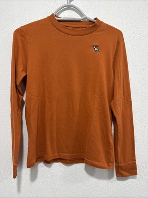 ABERCROMBIE KIDS A & FESSENTIALS длинным рукавом рубашка размер 11/12 лось этикетка/оранжевый - Изображение 1 из 4