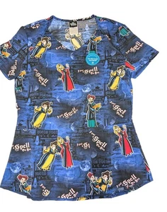 Blusa Médica Para Mujer Tooniforms Hocus Pocus Halloween Hospital Talla Pequeña Nueva con Etiquetas - Imagen 1 de 4