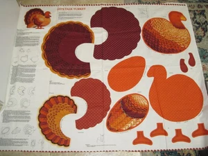 VIP Cranston LET'S TALK TURKEY Cut & Sew FABRIC PANEL Thanksgiving NEW Decor ++ - Picture 1 of 2