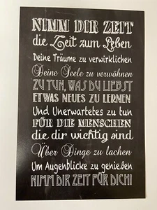 Kunstdruck Tafelbild Print mit Spruch Nimm dir Zeit Wanddeko Din A4 - Bild 1 von 1