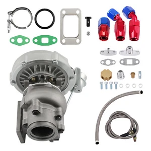 T3 TO4E T04E V-band 420hp Turbo Turbocharger 0.63 AR Oil inlet outlet Line Kit - Picture 1 of 11