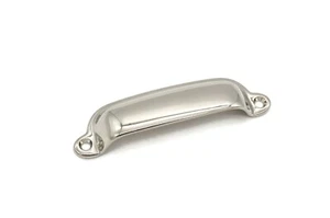 Polished Nickel Bin Pull Antique Style Bin Cup Pull Marine Cabinet Boat Bin Pull - Picture 1 of 3
