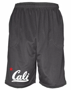 Mens Printed CALI CALIFORNIA STAR Funny Basketball Gym School Uniform Mesh Pants - Picture 1 of 17