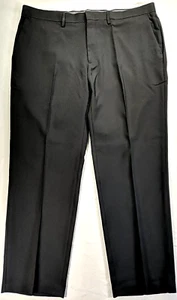 HAGGAR Men's Big&Tall Dress Pant sz 40x30 Black Straight Fit Grip Waist NWOT - Picture 1 of 20