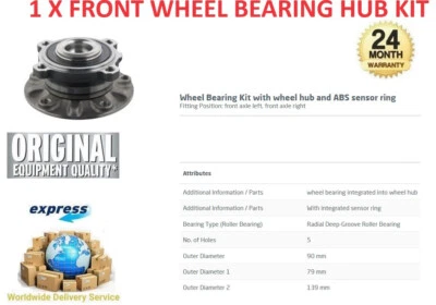 1x ROULEMENT DE ROUE AVANT pour BMW 5 TOURING E39 525 TDS 1997-2004 - Photo 1/4