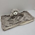 12&quot; x 12&quot; Animal Adventure 2018 Grey Bear Lovey Soft Security Blanket Brown Baby