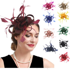 Women's Flower Fascinator Hat Headband Clip Wedding Party Prom Race Royal Ascot - Picture 1 of 23