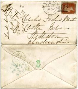 SCOTLAND 1857 RHYNIE +MOSSAT LADY SALTOUN ENV NESS CASTLE to NEWE CHARLES FORBES - Picture 1 of 1