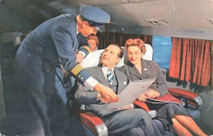 Swissair 1956 Transatlantic DC-6 B Passenger Cabin Postcard - Picture 1 of 2