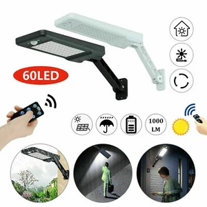 48/60 LED Solar Dimmable Wall Street Light PIR Motion Sensor Outdoor Garden Lamp - Picture 1 of 27