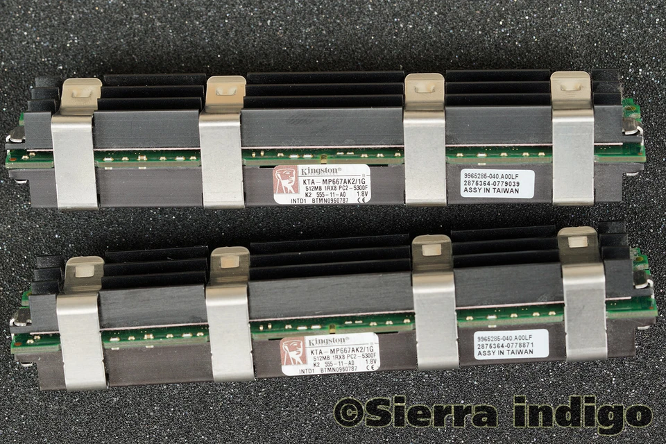 KTA-MP667AK2/1G Kingston 1GB Kit of 2x512MB PC2-5300F Server Memory RAM Apple - Image 1 of 1