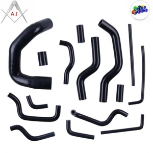 For Jaguar XJS XJ-S V12 1976-1996 Silicone Radiator Coolant Hose 15pcs Black - Picture 1 of 19