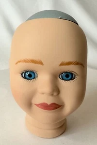 Testa di bambola vintage alta 4 pollici porcellana bisque occhi blu marcata 6229B MOO9B - Foto 1 di 13