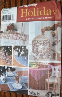 Simplicity 7023 Holiday Collection Stocking Tree Skirt Tablecloth Pillow Uncut - Image 1 of 2