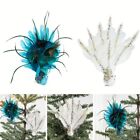 Simulated Peacock Feathers Perfect Christmas Tree Decorations Set of 2