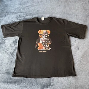 The Future Is Now Half Robot Bear Men’s Black T-Shirt 4XL - Bild 1 von 8
