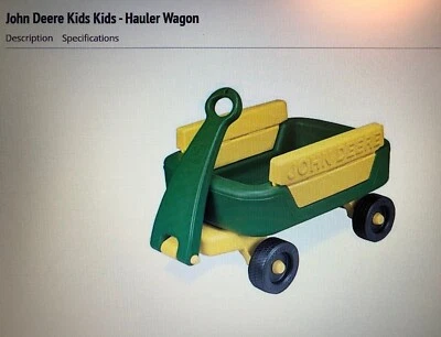 JOHN DEERE KIDS PLASTIC HAULER WAGON IN BOX NEVER USED - Image 1 of 4