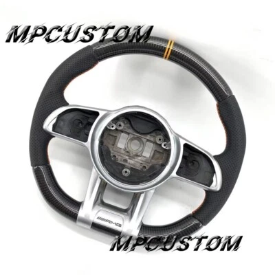 Volante de fibra de carbono apto para Mercedes_Benz AMG GLE C63 E300 A S E Class  Foto 1 de 4