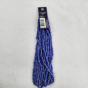 Blue Moon Beads-Shiney Blue Glass Seed Bead Strands 14" 8 Pieces Craft Project - Picture 1 of 5