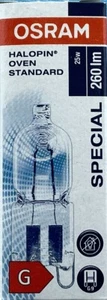 OVEN LAMP BULB OSRAM HALOGEN 2 pin 66725 230V 25W G9 - Picture 1 of 7